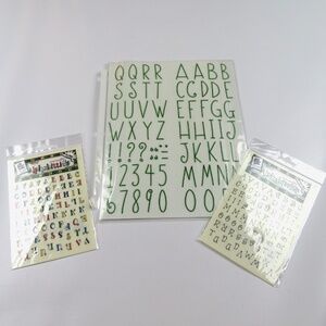 Lot of 5 sheets of alphabet letters and numbers for crafts, scrapbooking